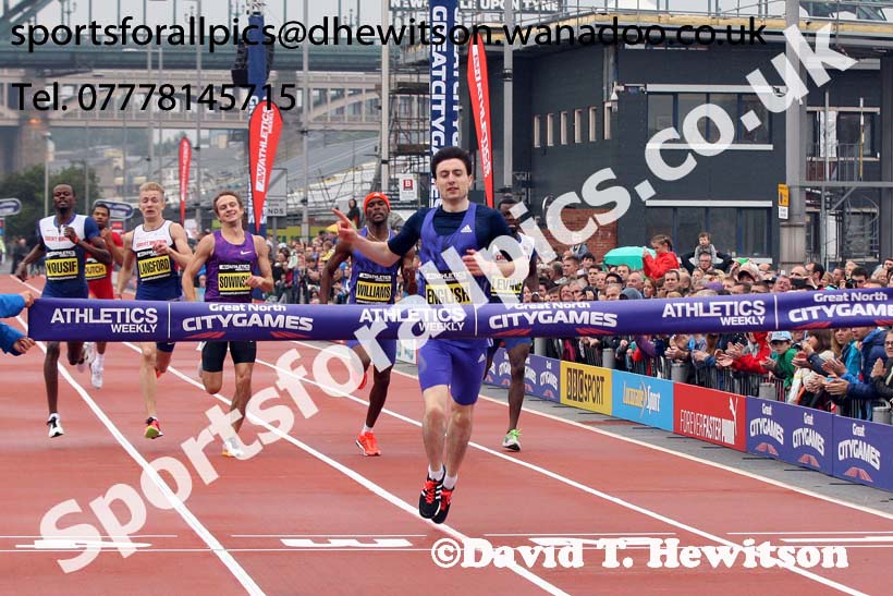 Mark English wins the 500 metres, Great North CityGames. Photo: David T. Hewitson/Sports for All Pics